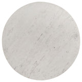 Astoria Round Genuine Marble Coffee Table & End Table Sets - Fluted Pedestal Bases in White – view 7