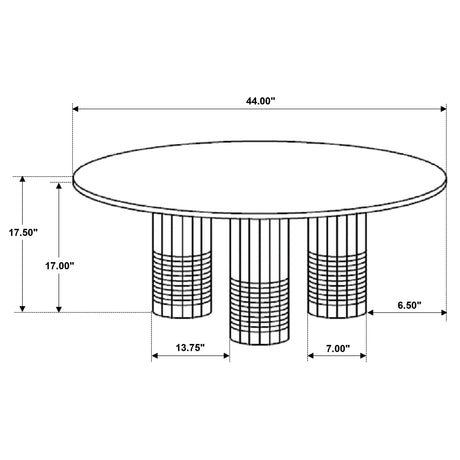Astoria Round Genuine Marble Coffee Table & End Table Sets - Fluted Pedestal Bases in White – view 10