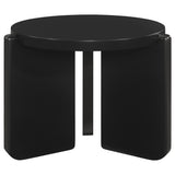 Cordova Round Solid Wood Coffee Table, End Table & Sets - Bold Modern Design in Black – view 11