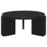 Cordova Round Solid Wood Coffee Table, End Table & Sets - Bold Modern Design in Black – view 20