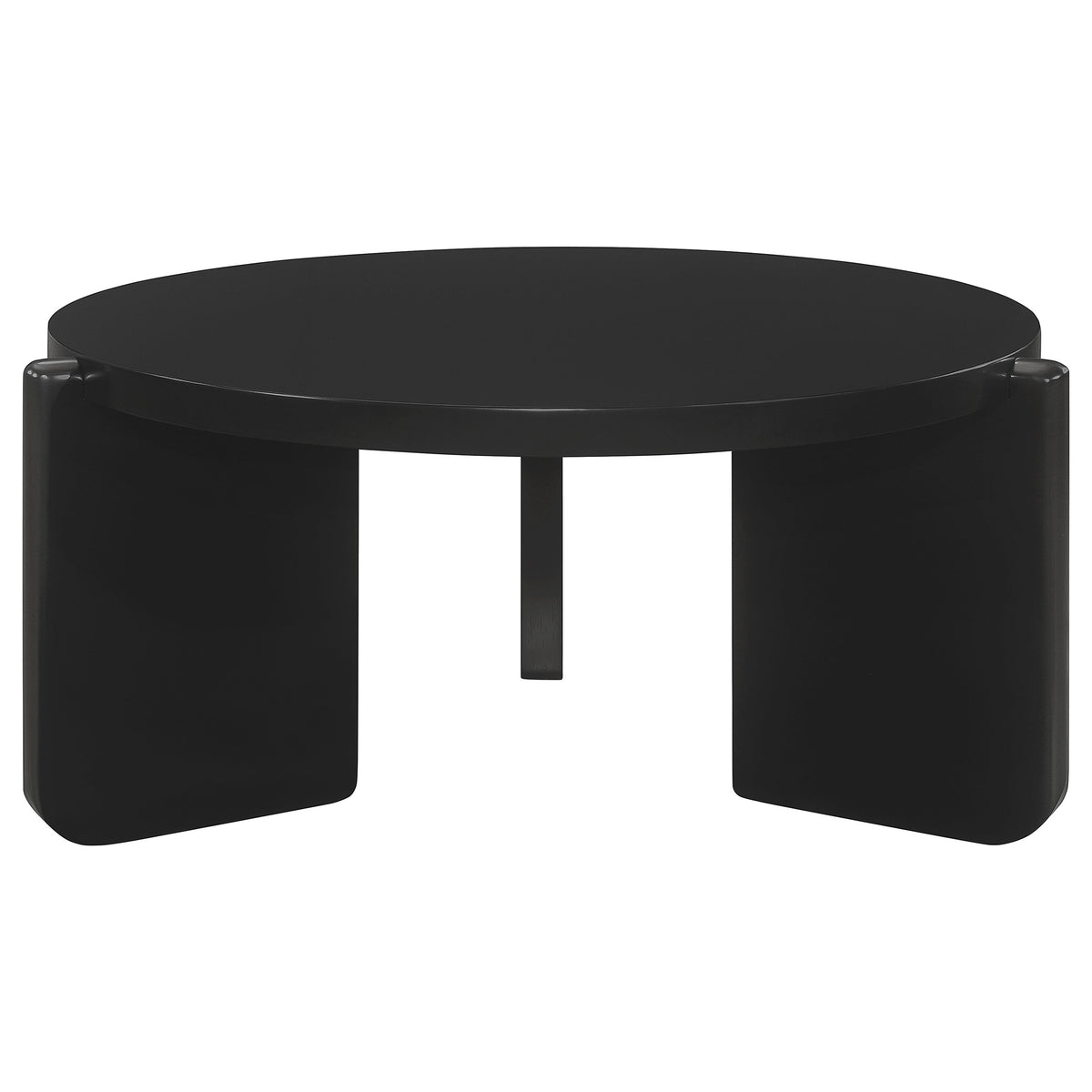Cordova Round Solid Wood Coffee Table, End Table & Sets - Bold Modern Design in Black – view 7