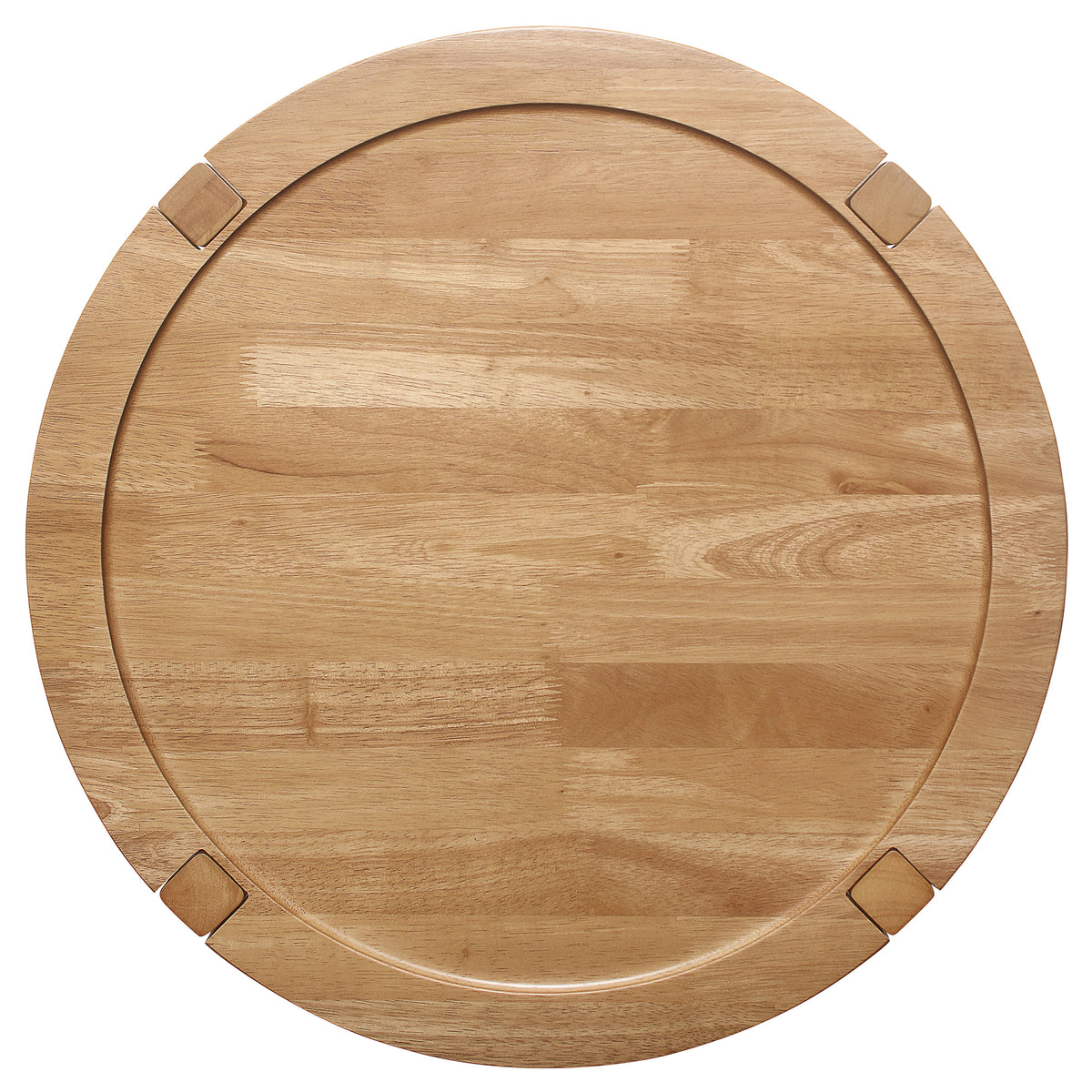 Camillo Round Coffee Table & End Table Sets - Modern Farmhouse Solid Rubberwood with Tray-Edge Shelf in Maple – view 18
