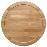 Camillo Round Coffee Table & End Table Sets - Modern Farmhouse Solid Rubberwood with Tray-Edge Shelf in Maple – view 18