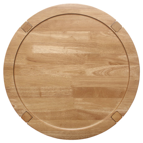 Camillo Round Coffee Table & End Table Sets - Modern Farmhouse Solid Rubberwood with Tray-Edge Shelf in Maple – view 18