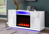 Weston Electric Fireplace with wood mantel and realistic orange flame effect