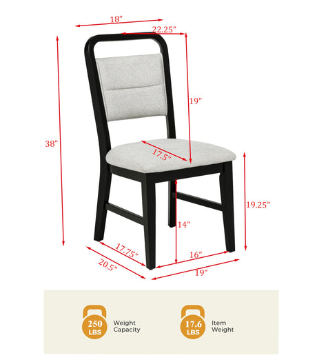 Timaro Transitional Dining Chairs with Cushioned Seat and Handle Cutout Backrest - side view