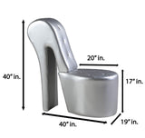 Tristam 40" Modern Glam High Heel Lounge Chair - side view