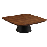 Eason 2-Piece Nesting Coffee Table Set - Walnut Square Tops on Black Conical Bases – view 3