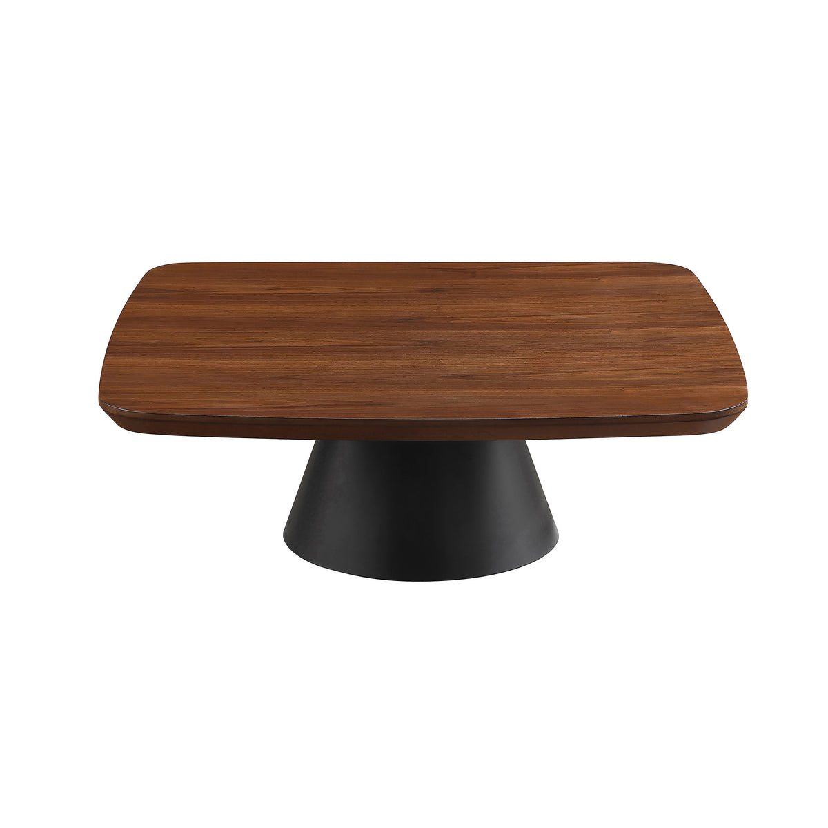 Eason 2-Piece Nesting Coffee Table Set - Walnut Square Tops on Black Conical Bases – view 4