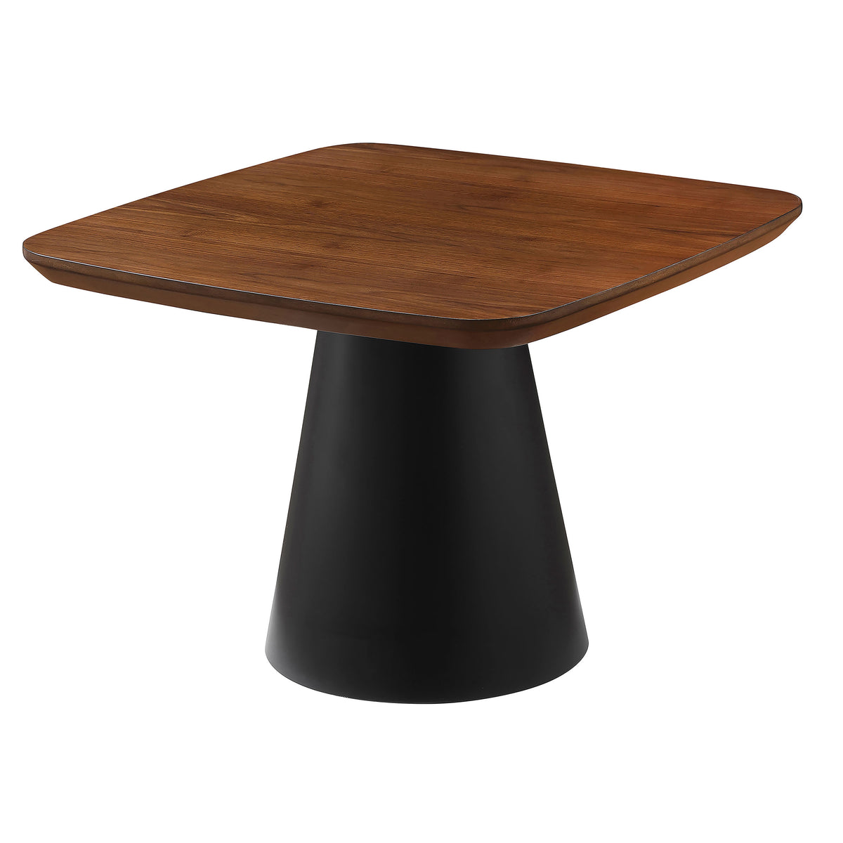 Eason 2-Piece Nesting Coffee Table Set - Walnut Square Tops on Black Conical Bases – view 8