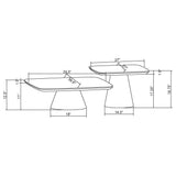 Eason 2-Piece Nesting Coffee Table Set - Walnut Square Tops on Black Conical Bases – view 10