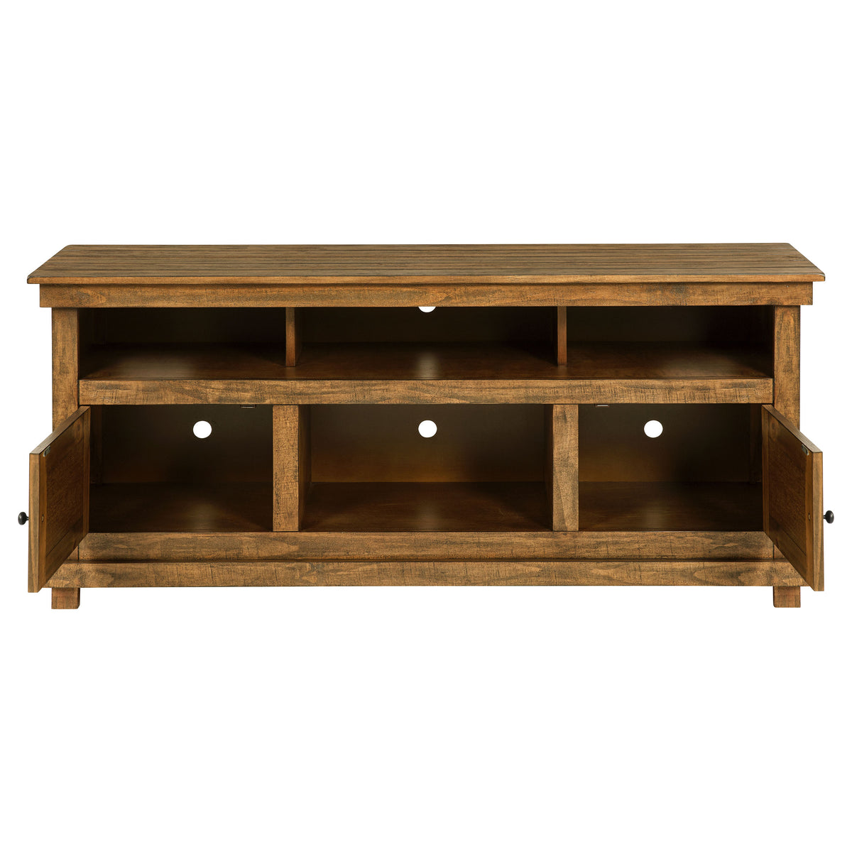 Payne 60" Farmhouse TV Stand with Open Shelves - Distressed Brown Pine for TVs up to 65" – view 4