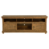 Payne 70" Farmhouse TV Stand - Two Cabinets & Open Shelves in Distressed Brown, Fits TVs up to 75" – view 3