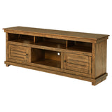 Payne 70" Farmhouse TV Stand - Two Cabinets & Open Shelves in Distressed Brown, Fits TVs up to 75" – view 5
