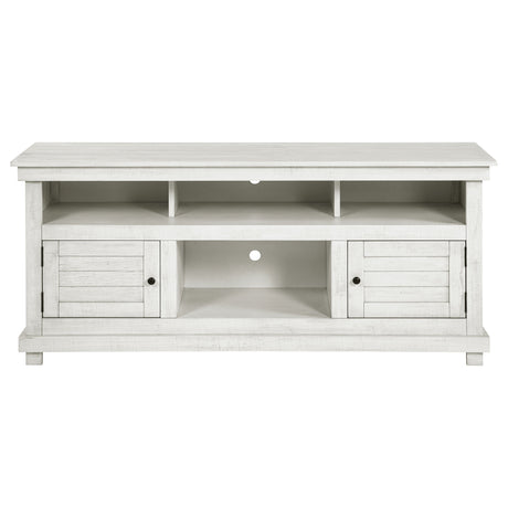 Payne 60" Farmhouse TV Stand - Distressed White Media Console with Open Shelves, Fits TVs up to 65" – view 3