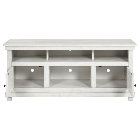 Payne 60" Farmhouse TV Stand - Distressed White Media Console with Open Shelves, Fits TVs up to 65" – view 4