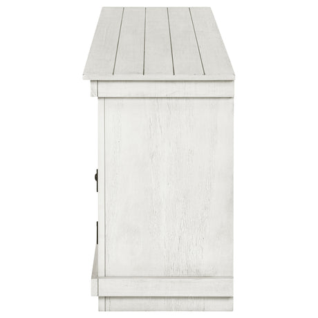 Payne 60" Farmhouse TV Stand - Distressed White Media Console with Open Shelves, Fits TVs up to 65" – view 6