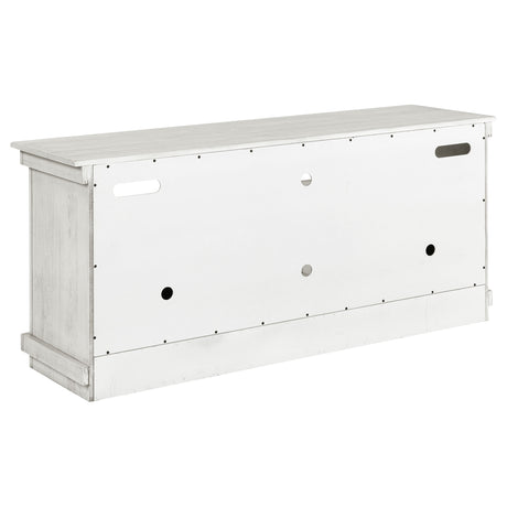 Payne 60" Farmhouse TV Stand - Distressed White Media Console with Open Shelves, Fits TVs up to 65" – view 7