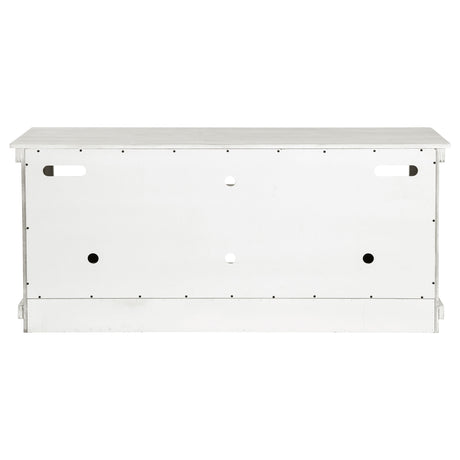 Payne 60" Farmhouse TV Stand - Distressed White Media Console with Open Shelves, Fits TVs up to 65" – view 8