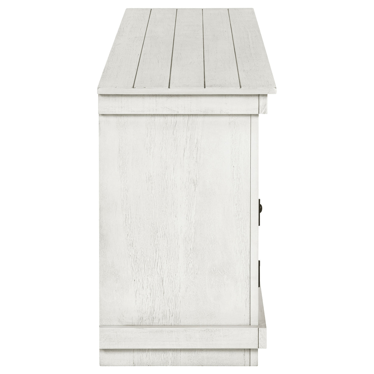 Payne 60" Farmhouse TV Stand - Distressed White Media Console with Open Shelves, Fits TVs up to 65" – view 10