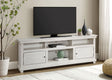 Payne 70" TV Stand - Farmhouse Media Console with Cabinets & Open Shelves in Distressed White – view 1