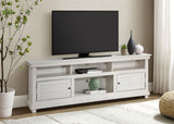 Payne 70" TV Stand - Farmhouse Media Console with Cabinets & Open Shelves in Distressed White – view 1