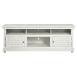 Payne 70" TV Stand - Farmhouse Media Console with Cabinets & Open Shelves in Distressed White – view 3