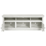 Payne 70" TV Stand - Farmhouse Media Console with Cabinets & Open Shelves in Distressed White – view 4
