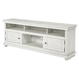 Payne 70" TV Stand - Farmhouse Media Console with Cabinets & Open Shelves in Distressed White – view 5