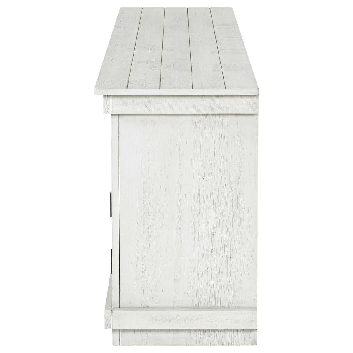 Payne 70" TV Stand - Farmhouse Media Console with Cabinets & Open Shelves in Distressed White – view 6