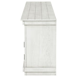 Payne 70" TV Stand - Farmhouse Media Console with Cabinets & Open Shelves in Distressed White – view 6