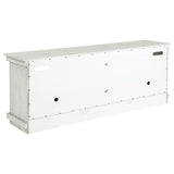 Payne 70" TV Stand - Farmhouse Media Console with Cabinets & Open Shelves in Distressed White – view 7