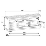 Payne 70" TV Stand - Farmhouse Media Console with Cabinets & Open Shelves in Distressed White – view 13