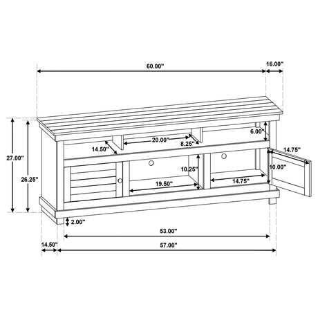 Payne 60" TV Stand - Farmhouse Distressed Java Media Console for TVs up to 65" – view 13