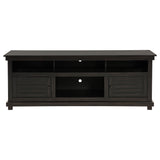 Payne 70" Farmhouse TV Stand - Distressed Java Pine with Cabinets & Open Shelves – view 3