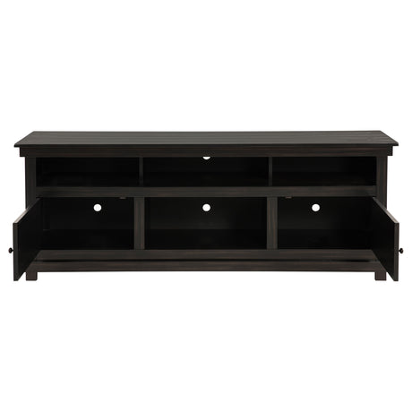 Payne 70" Farmhouse TV Stand - Distressed Java Pine with Cabinets & Open Shelves – view 4