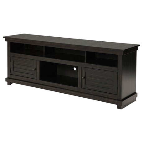 Payne 70" Farmhouse TV Stand - Distressed Java Pine with Cabinets & Open Shelves – view 5
