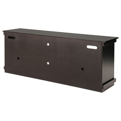 Payne 70" Farmhouse TV Stand - Distressed Java Pine with Cabinets & Open Shelves – view 9