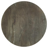 Kinkaid Round Solid Mango Wood Coffee & End Table - Thick Slab Legs in Dark Brown – view 14