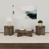 Kinkaid Round Solid Mango Wood Coffee & End Table - 3pcs- Coffee Table + 2 End Tables