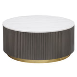 Jason Round White Marble Top Coffee Table, End Table & Sets - Coffee Table