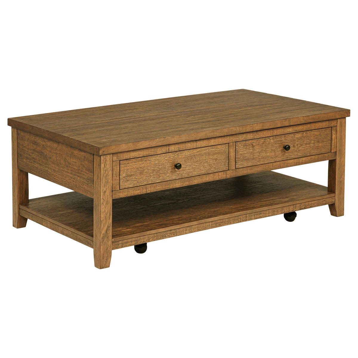 Payne 48" Lift-Top Coffee Table on Casters - Distressed Brown with Hidden Storage & Lower Shelf – view 4
