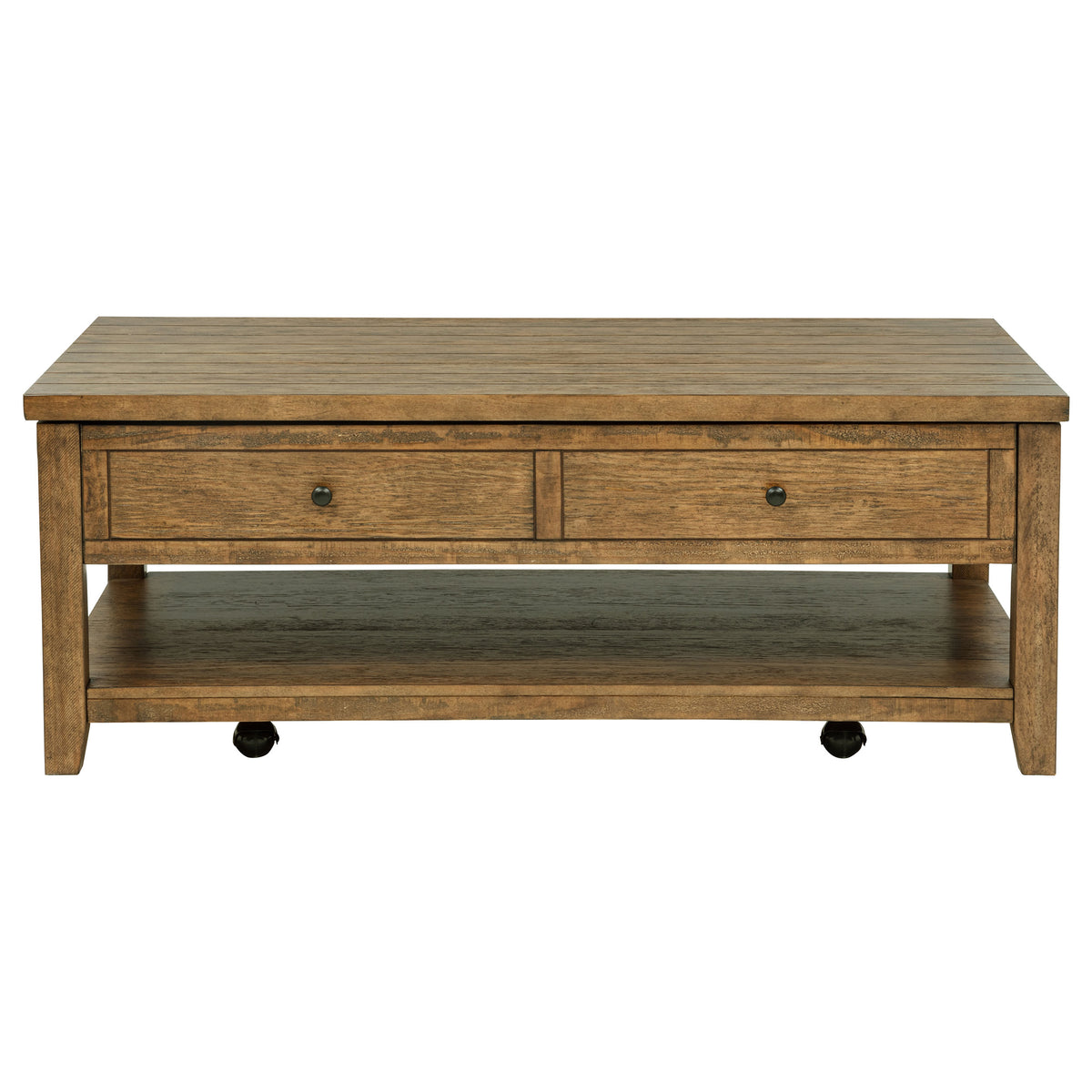 Payne 48" Lift-Top Coffee Table on Casters - Distressed Brown with Hidden Storage & Lower Shelf – view 5