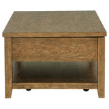 Payne 48" Lift-Top Coffee Table on Casters - Distressed Brown with Hidden Storage & Lower Shelf – view 7