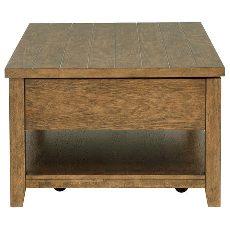 Payne 48" Lift-Top Coffee Table on Casters - Distressed Brown with Hidden Storage & Lower Shelf – view 7