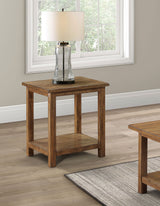 Payne Farmhouse Coffee, End & Console Tables with Shelf - Distressed Brown Pine – view 16
