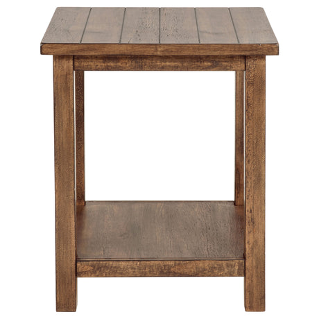 Payne Farmhouse Coffee, End & Console Tables with Shelf - Distressed Brown Pine – view 18