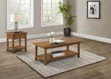 Payne Farmhouse Coffee, End & Console Tables with Shelf - 2pcs- Coffee Table + 1-Drawer End Table