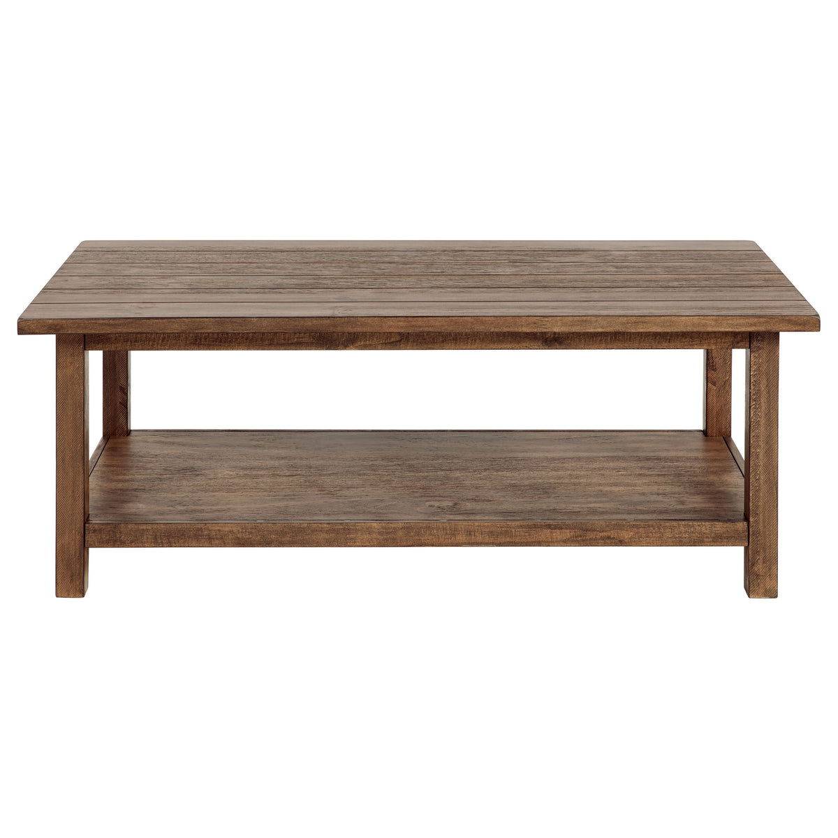 Payne Farmhouse Coffee, End & Console Tables with Shelf - Distressed Brown Pine – view 10