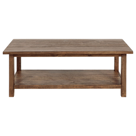 Payne Farmhouse Coffee, End & Console Tables with Shelf - Distressed Brown Pine – view 10